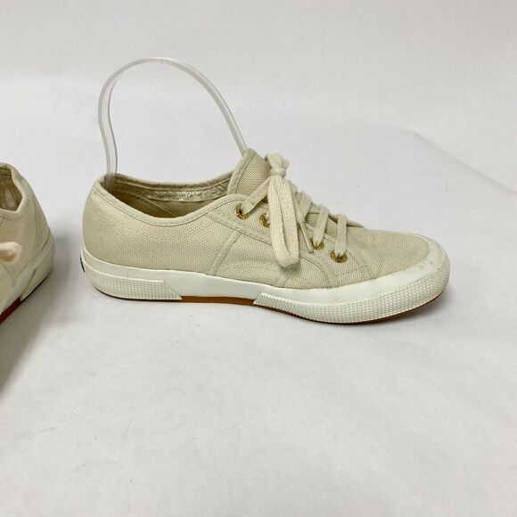 Superga Cotu Casual Canvas Sneakers Shoes Beige Men’s 5.5 / Women’s Size 7 - Picture 4 of 8